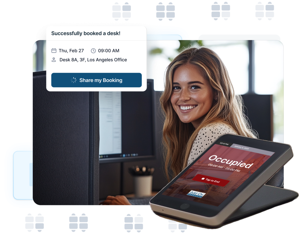 Desk booking screens